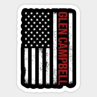 Graphic Glen Campbell Proud Name US American Flag Birthday Gift Sticker